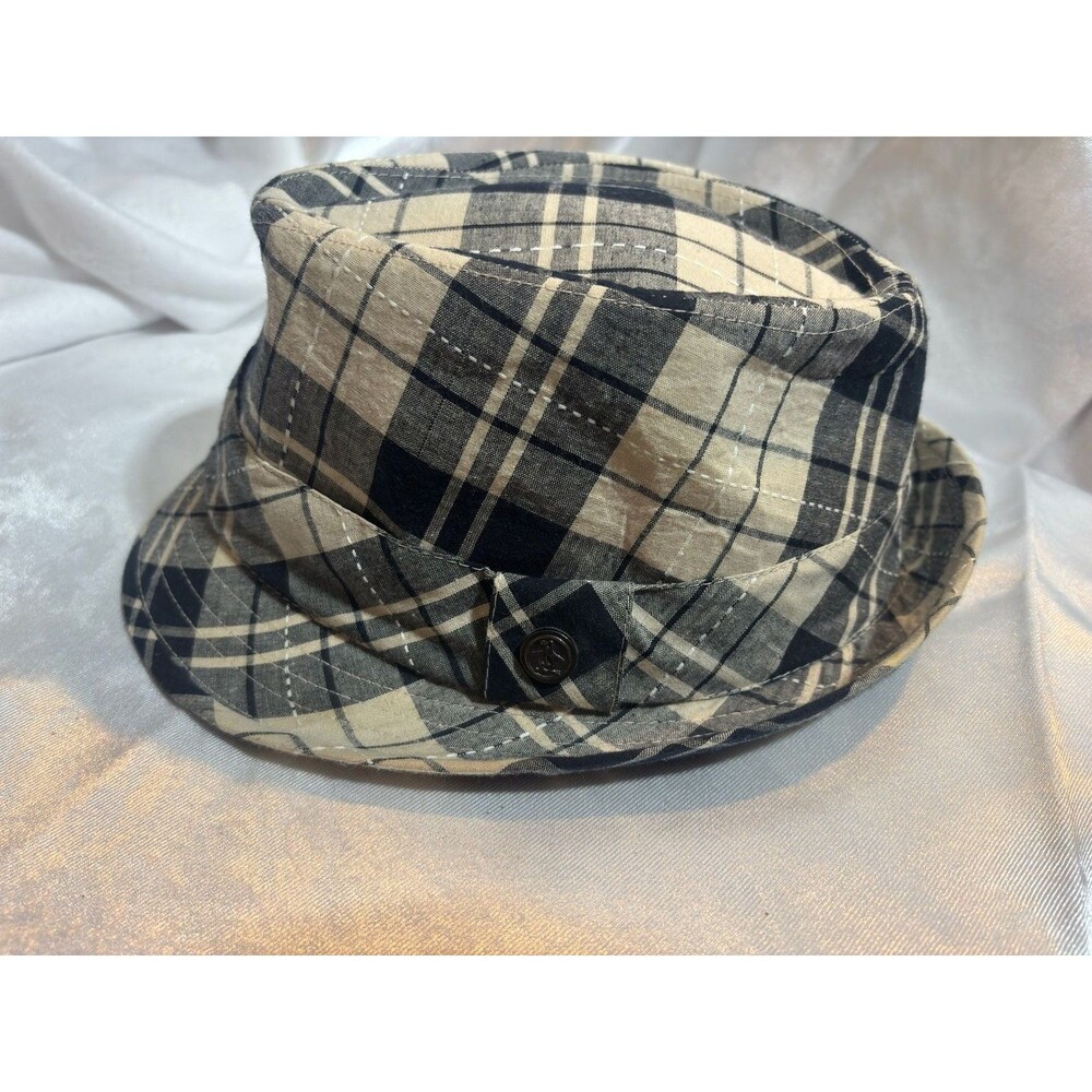 Vtg Original Penguin by Munsingwear Navy Plaid Fedora Hat